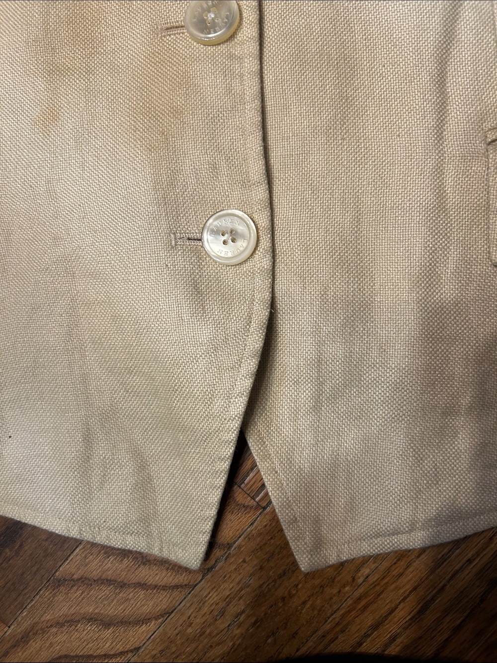 Lauren Ralph Lauren Cream 💯Linen Button Front Blazer - Picture 10 of 16
